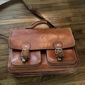 Leather mens messenger bag